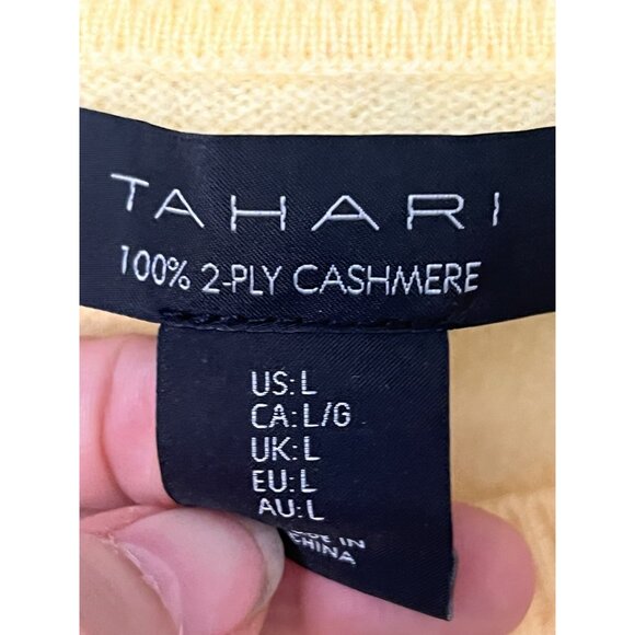 Lot 2 Tahari Sweater Womens L 100% 2 Ply Cashmere  Crewneck Pullover.   V - Picture 4 of 10